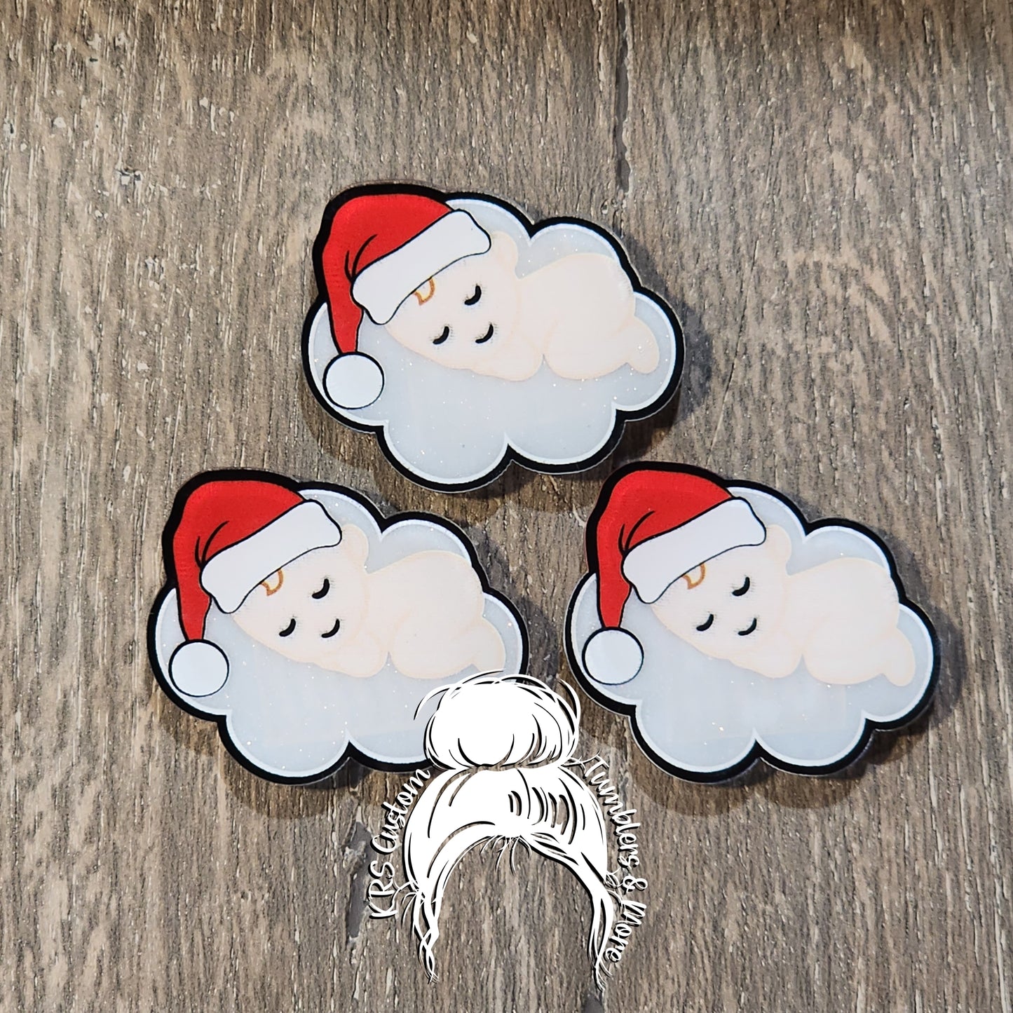 RTS Badge Reels - Baby w/ Santa Hat