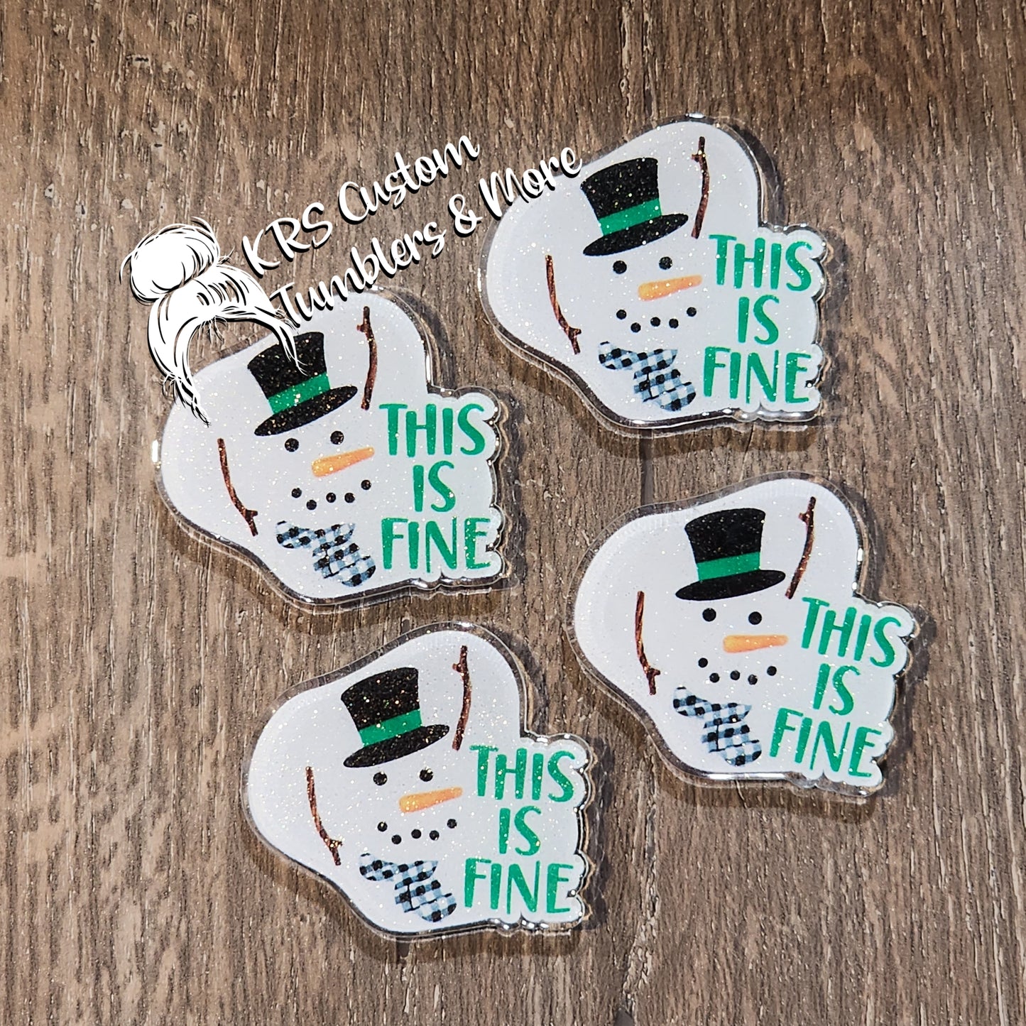 RTS Badge Reels - "This is Fine" Melted Snowman