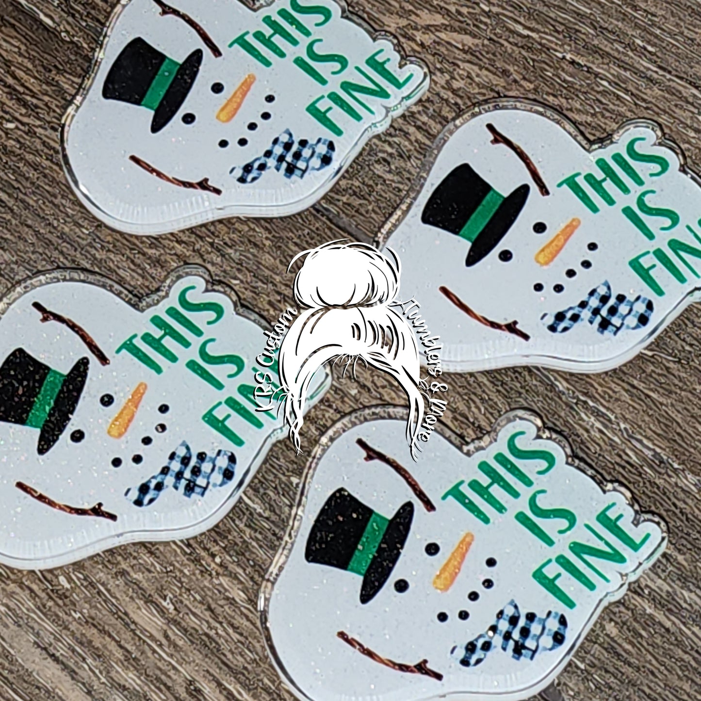 RTS Badge Reels - "This is Fine" Melted Snowman