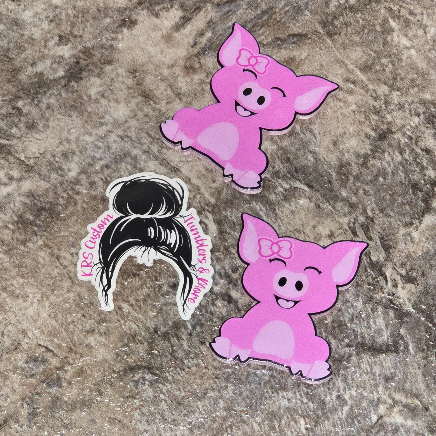 RTS Badge Reels - Sitting Cute Pig