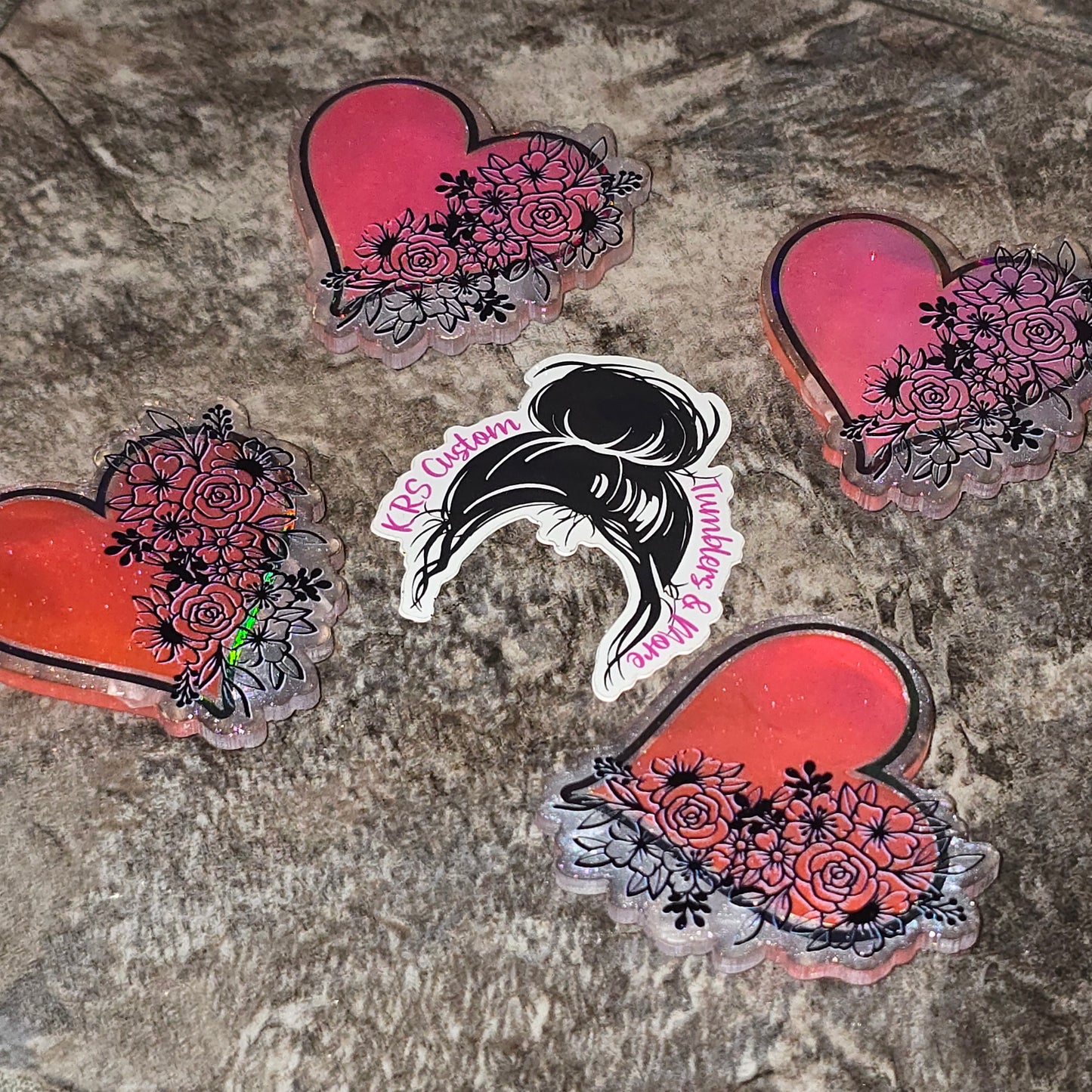 RTS Badge Reels - Floral Heart