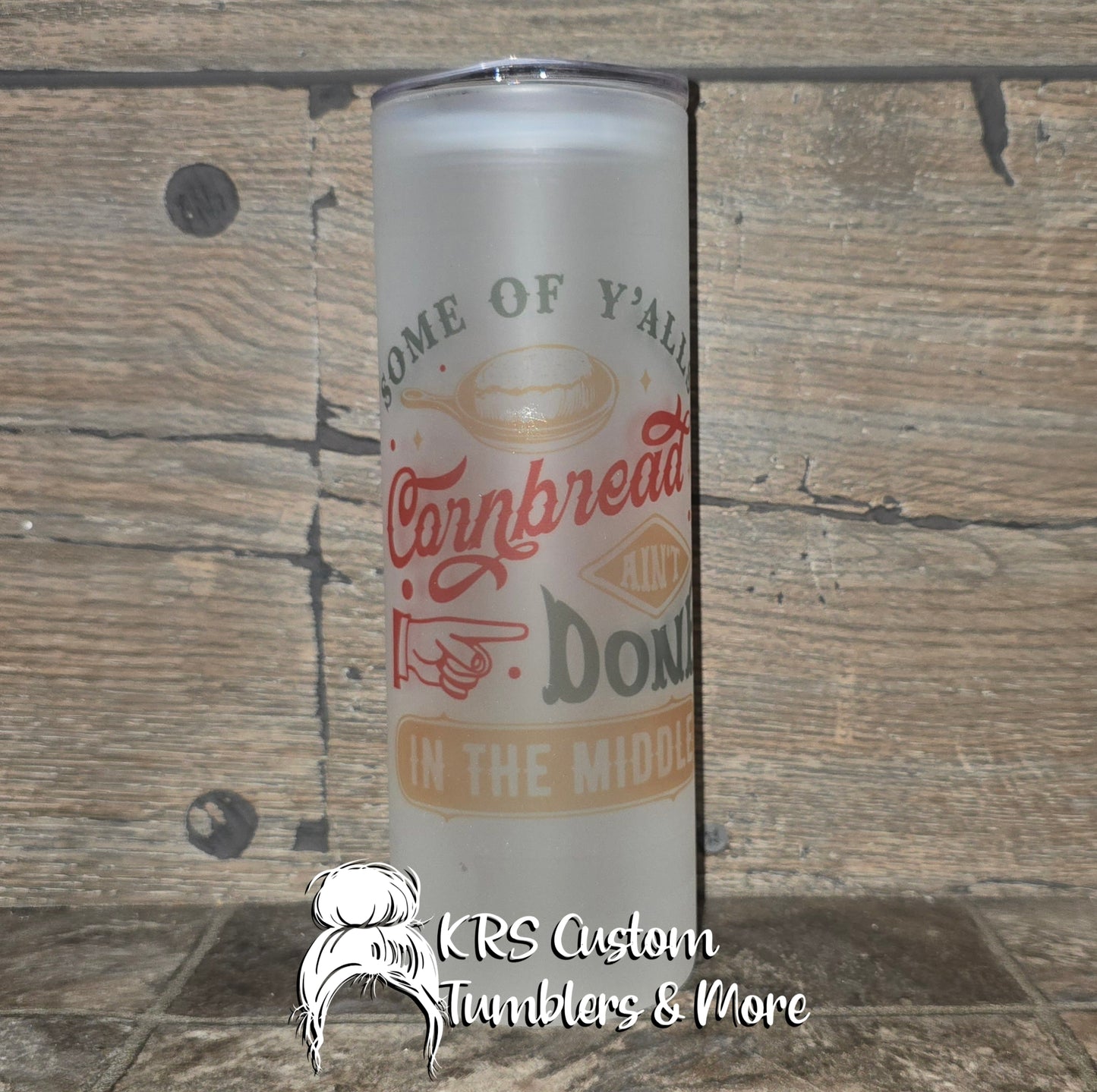RTS 25oz Frosted Glass - Yall's Cornbread