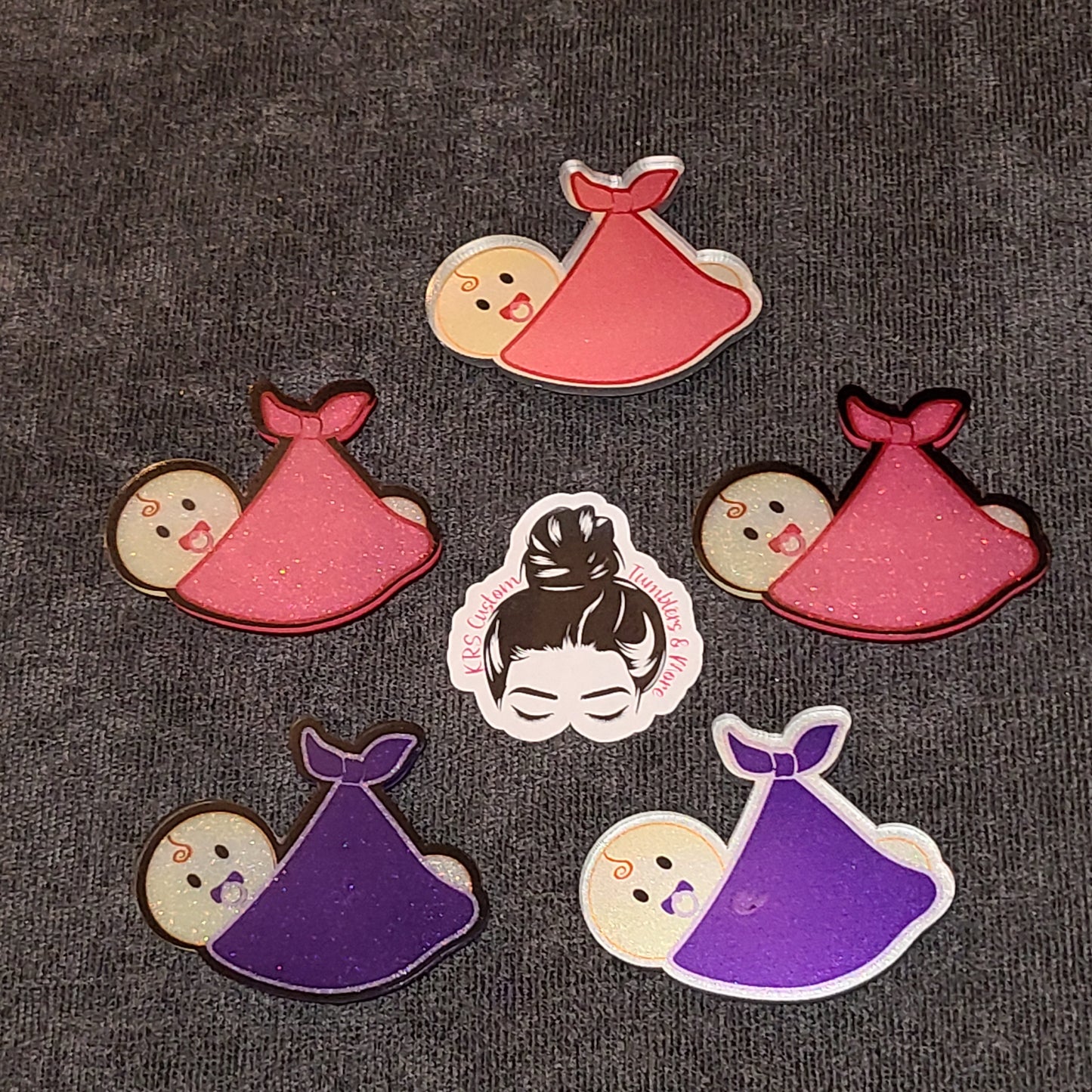 RTS Badge Reels - Baby in Blanket