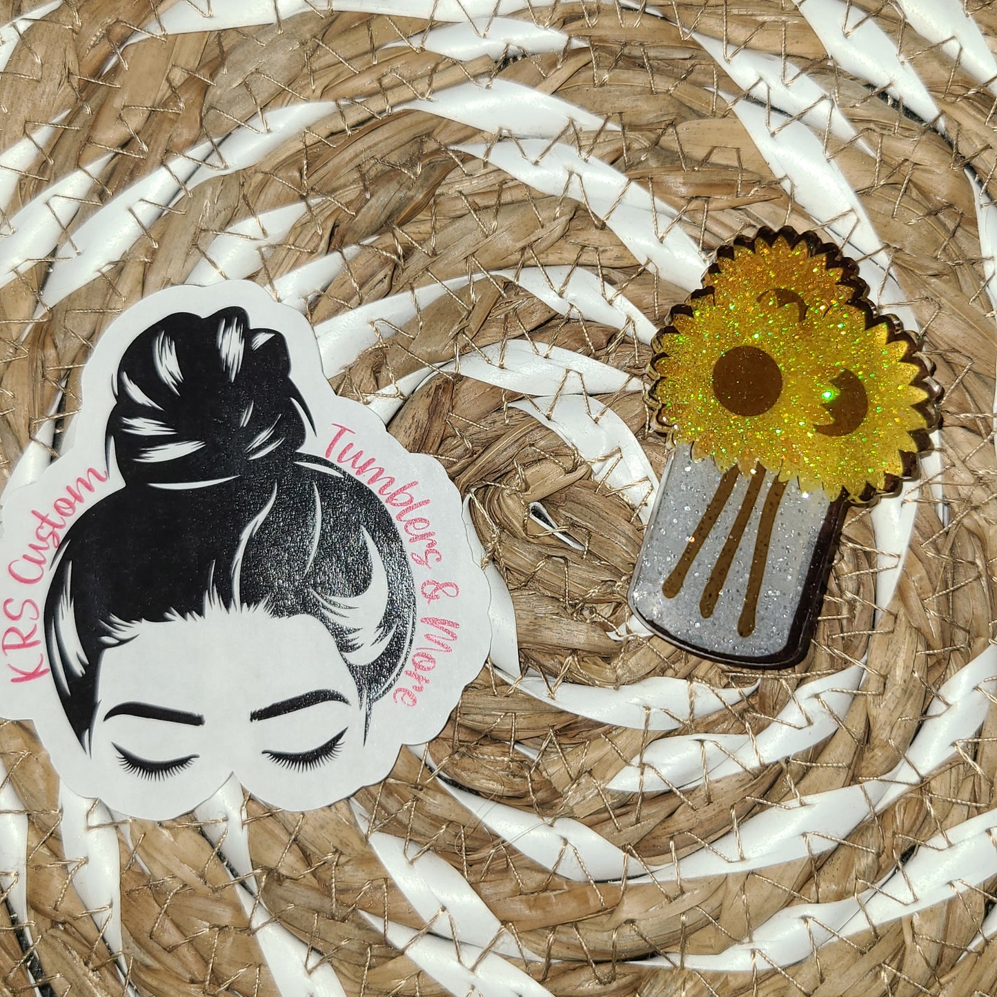 RTS Badge Reels - Sunflowers in Vase