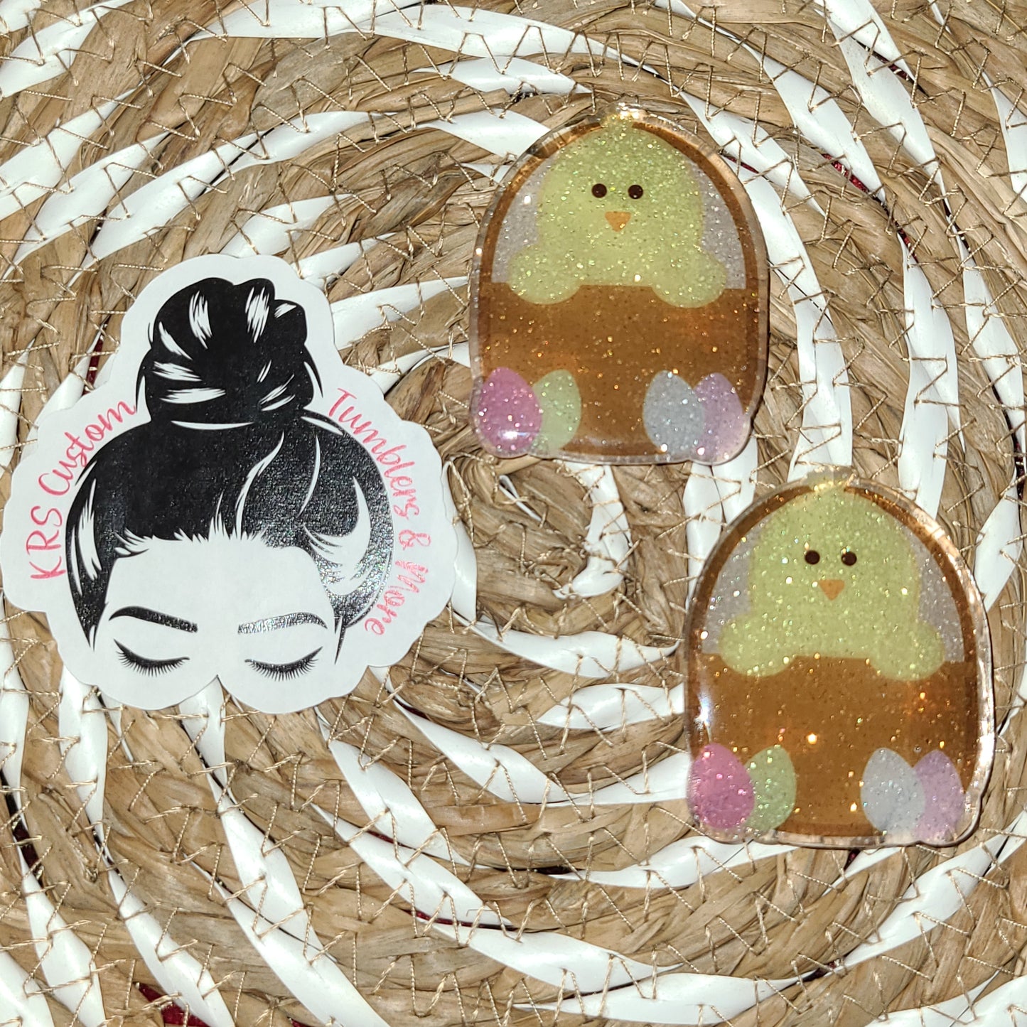 RTS Badge Reels - Chick in Easter Basket