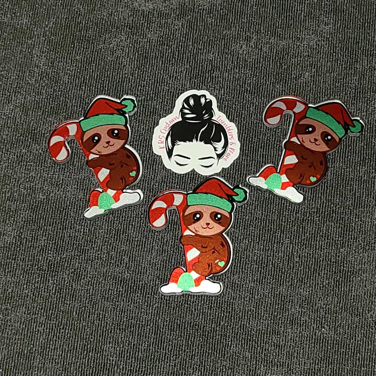 RTS Badge Reels - Sloth w/ Candy Cane