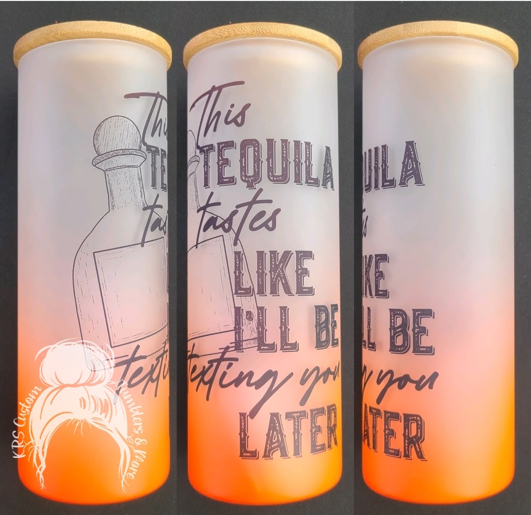 RTS 25oz Orange Ombre Glass - Tequila Tastes