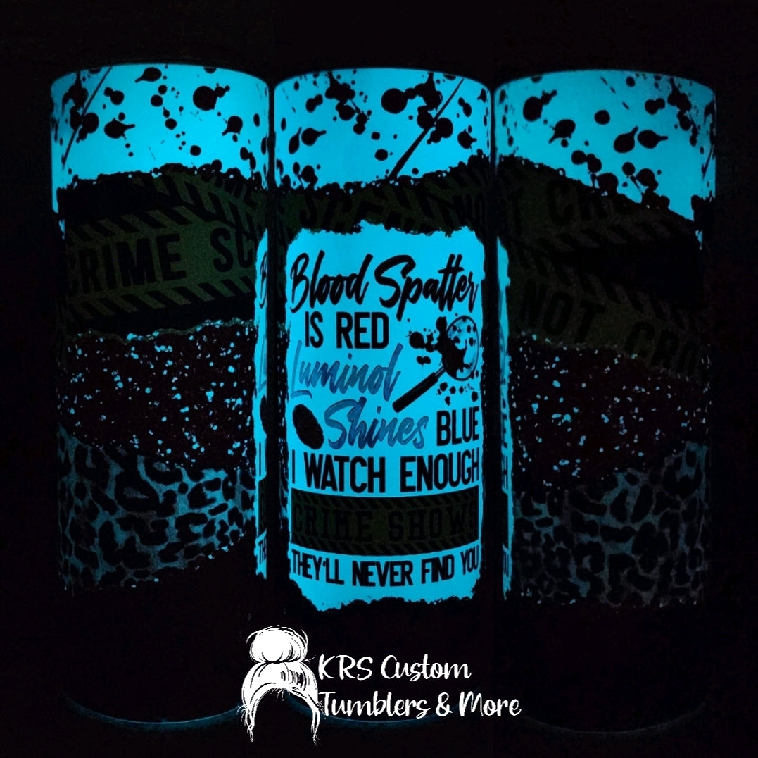 RTS 20oz Blue Glow - Blood Splatter