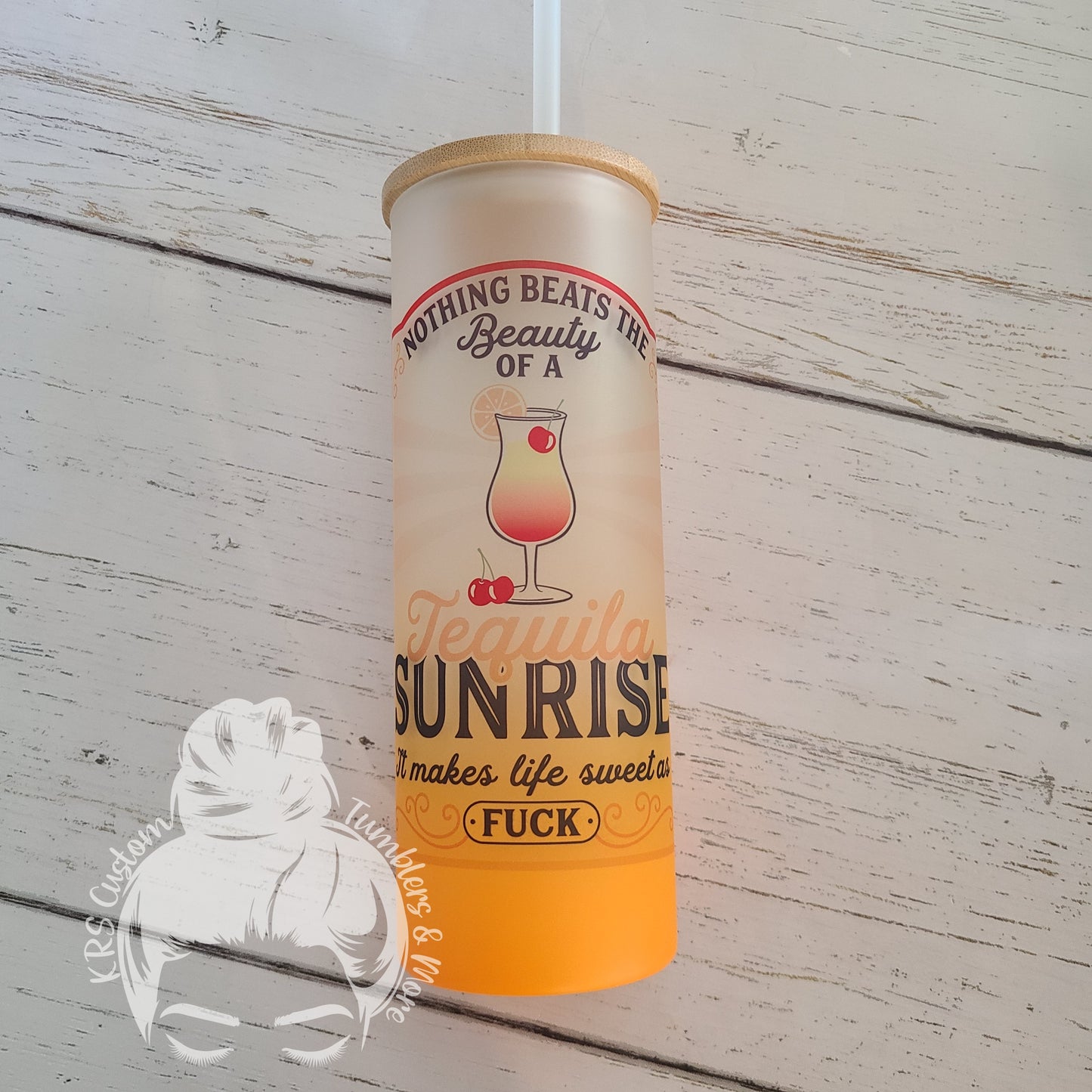 RTS 25oz Orange Ombre Glass - Nothing Beats the Beauty