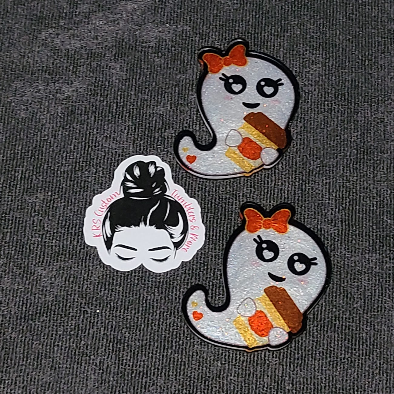 RTS Badge Reels - Ghost w/ Pumpkin Coffee