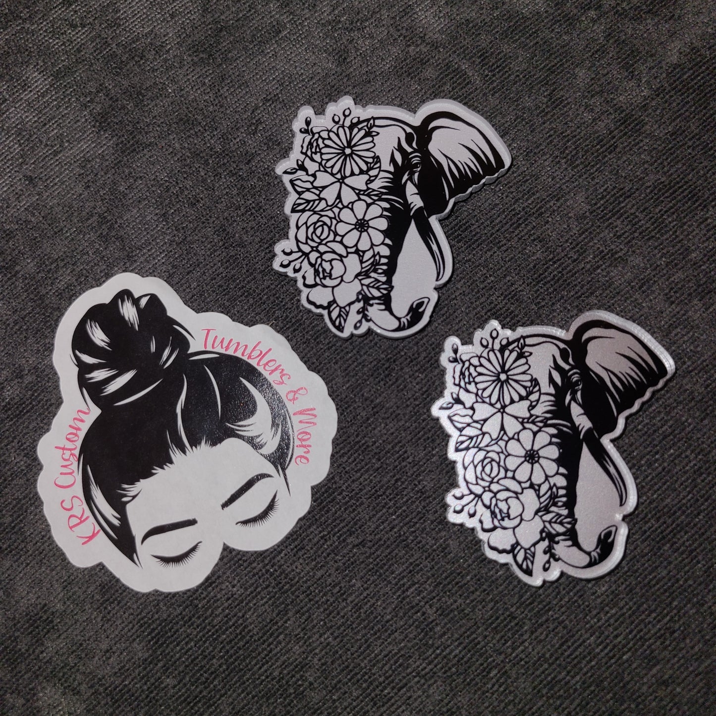 RTS Badge Reels - Floral Elephant