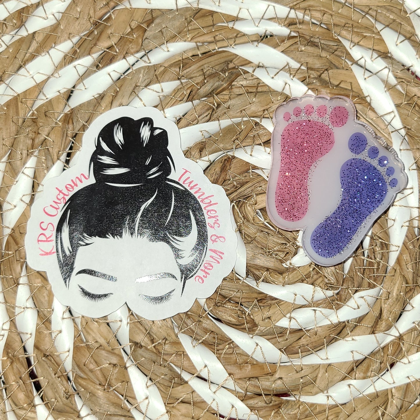 RTS Badge Reels - Baby Feet
