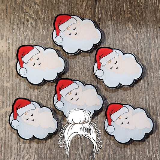 RTS Badge Reels - Baby w/ Santa Hat