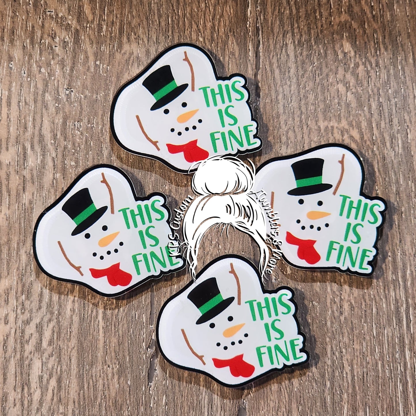 RTS Badge Reels - "This is Fine" Melted Snowman