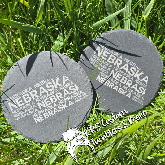 RTS Slate Coasters - Nebraska