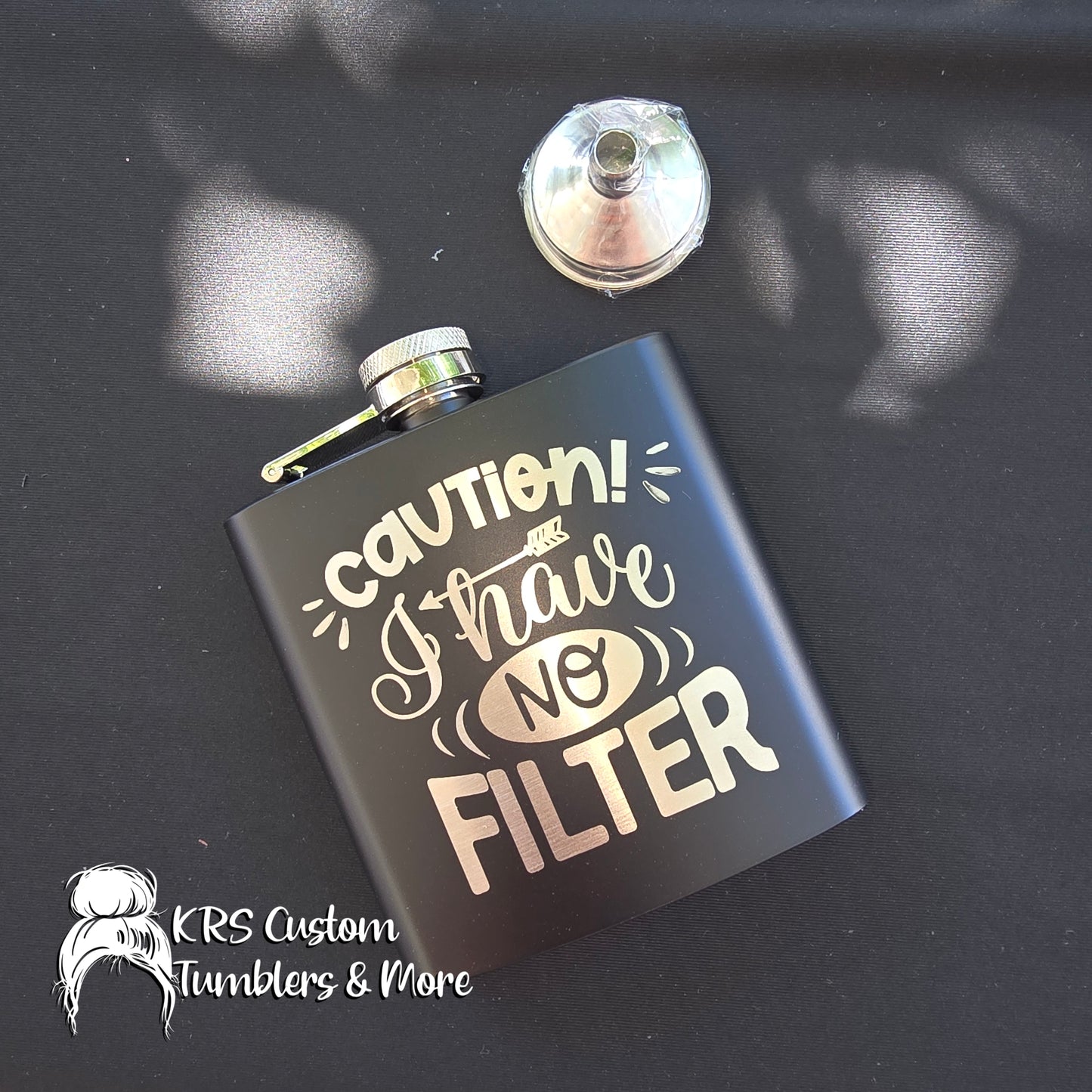 6oz Black Flask