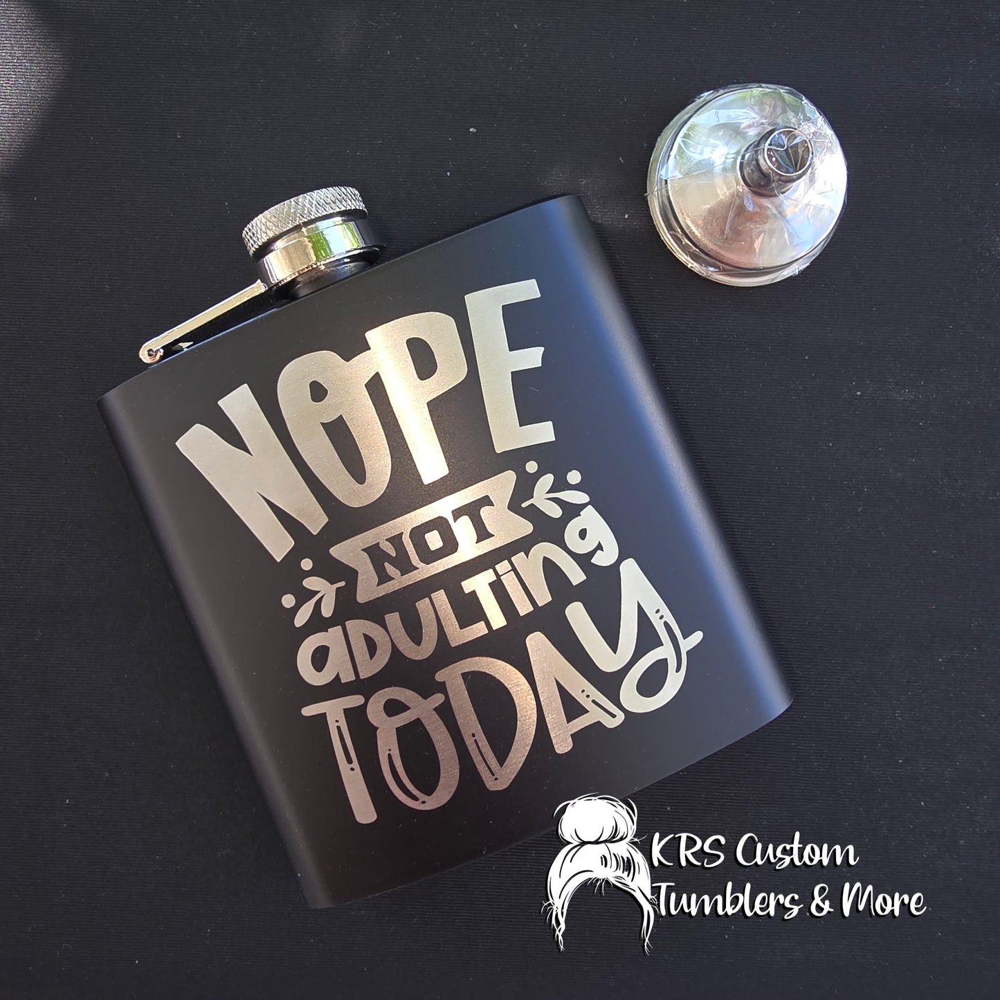 6oz Black Flask