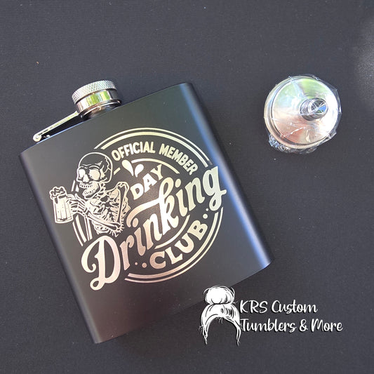 6oz Black Flask