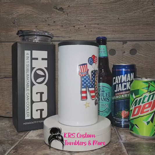 RTS 4-in-1 Can Cooler - Patriotic Nurse