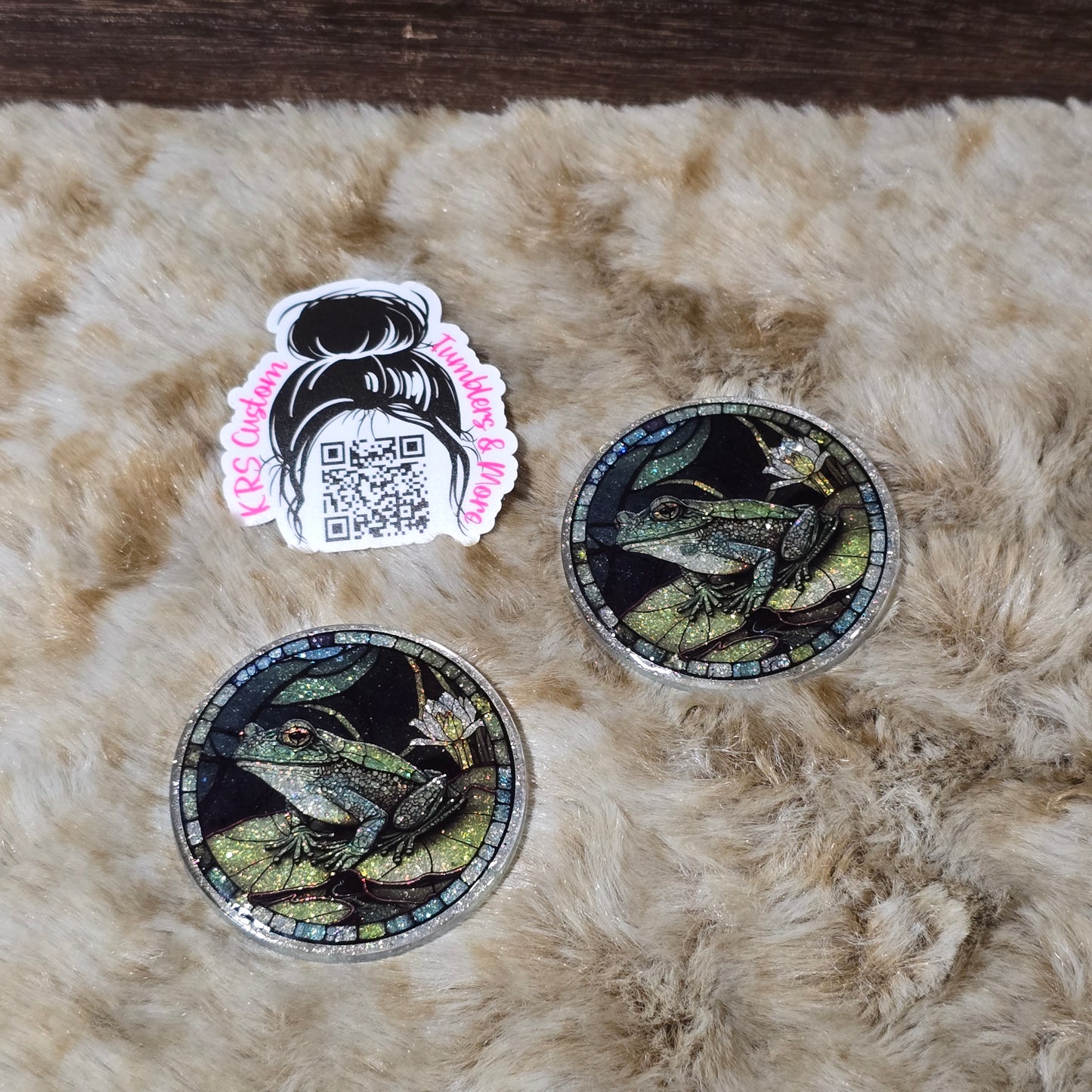 RTS Badge Reels - Frog Stained Glass