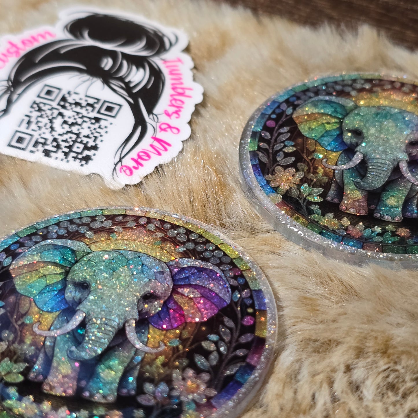 RTS Badge Reels - Elephant Stained Glass