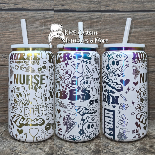 RTS 16oz Metal Rainbow Can - Nurse