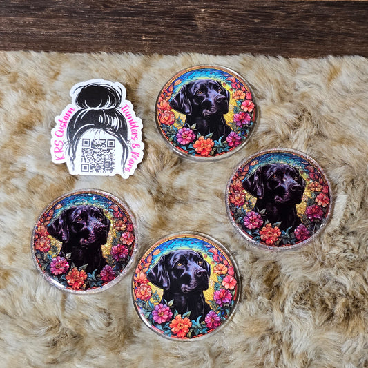 RTS Badge Reels - Black Lab Stained Glass