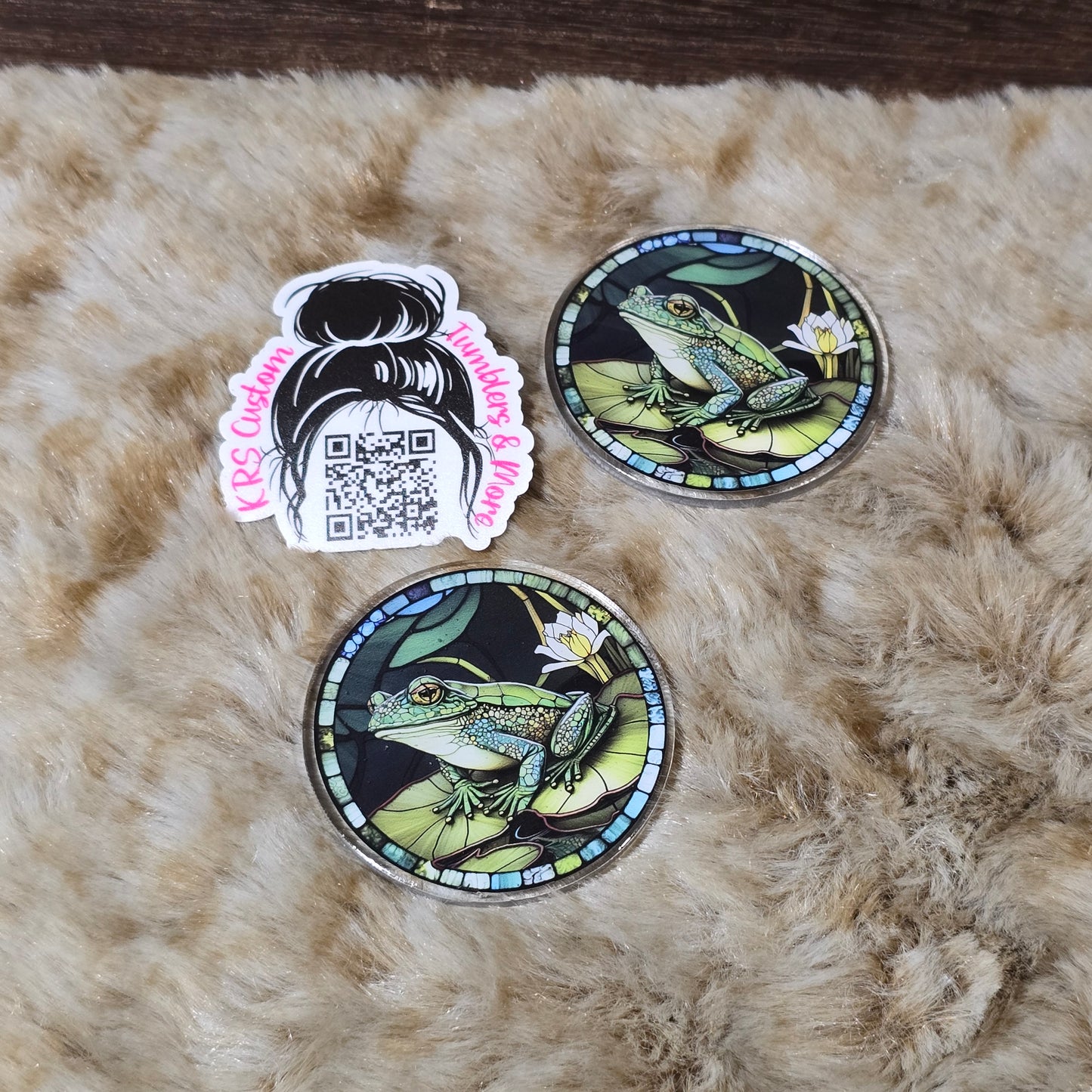 RTS Badge Reels - Frog Stained Glass