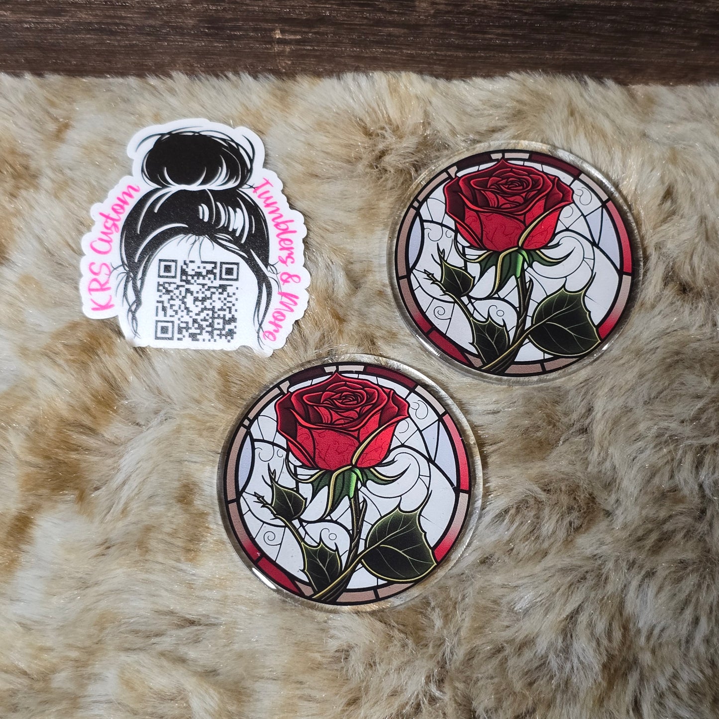 RTS Badge Reels - Rose Stained Glass