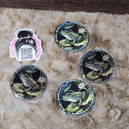 RTS Badge Reels - Frog Stained Glass