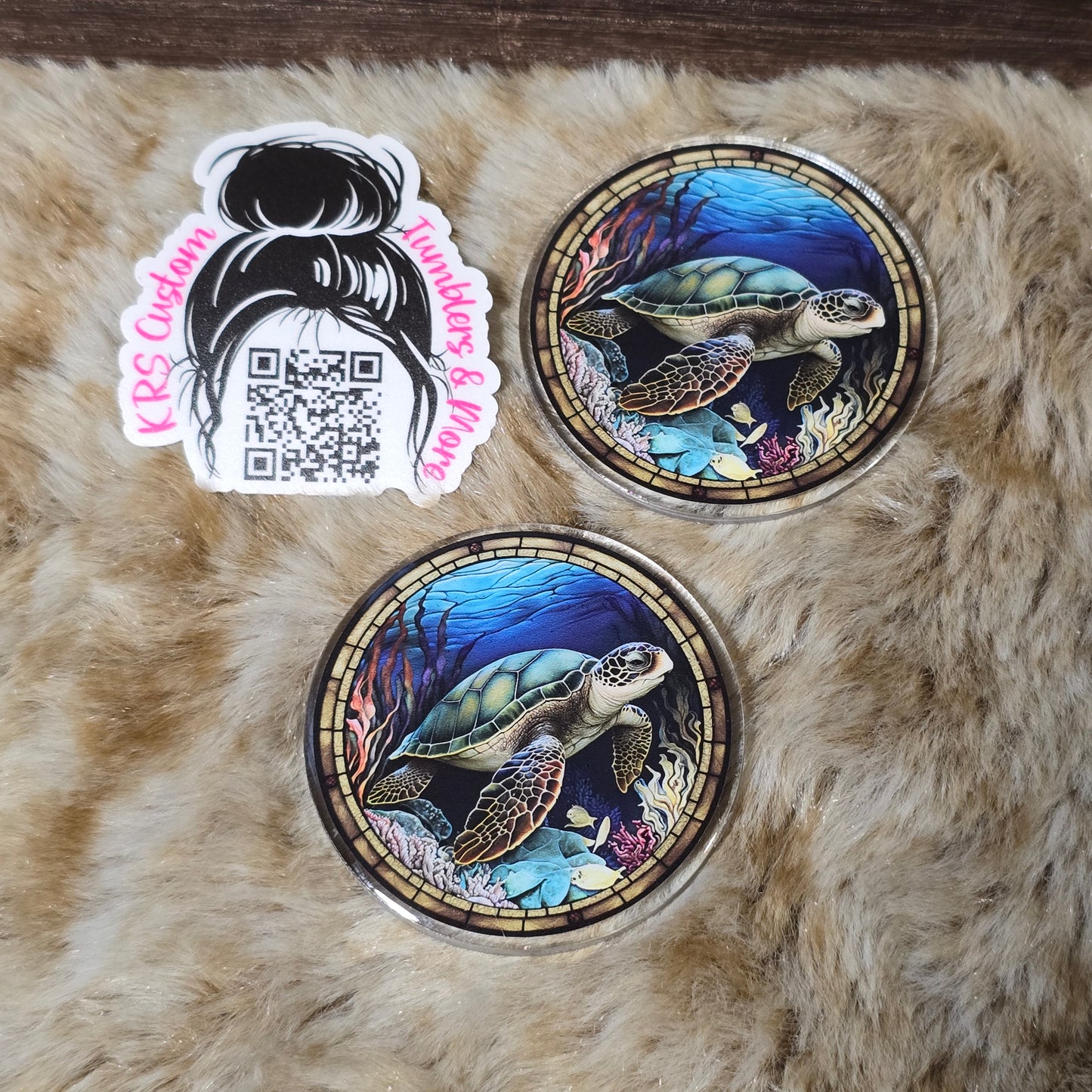 RTS Badge Reels - Sea Turtle Stained Glass