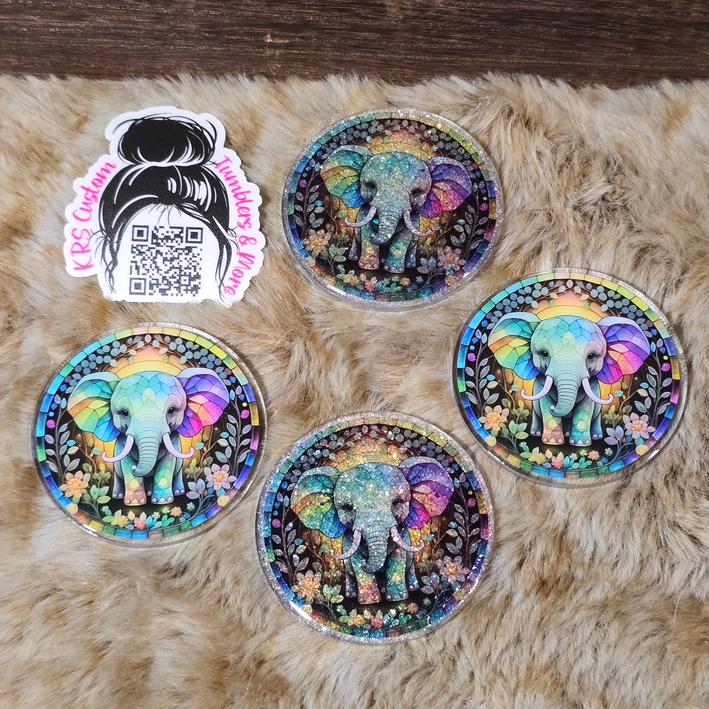 RTS Badge Reels - Elephant Stained Glass