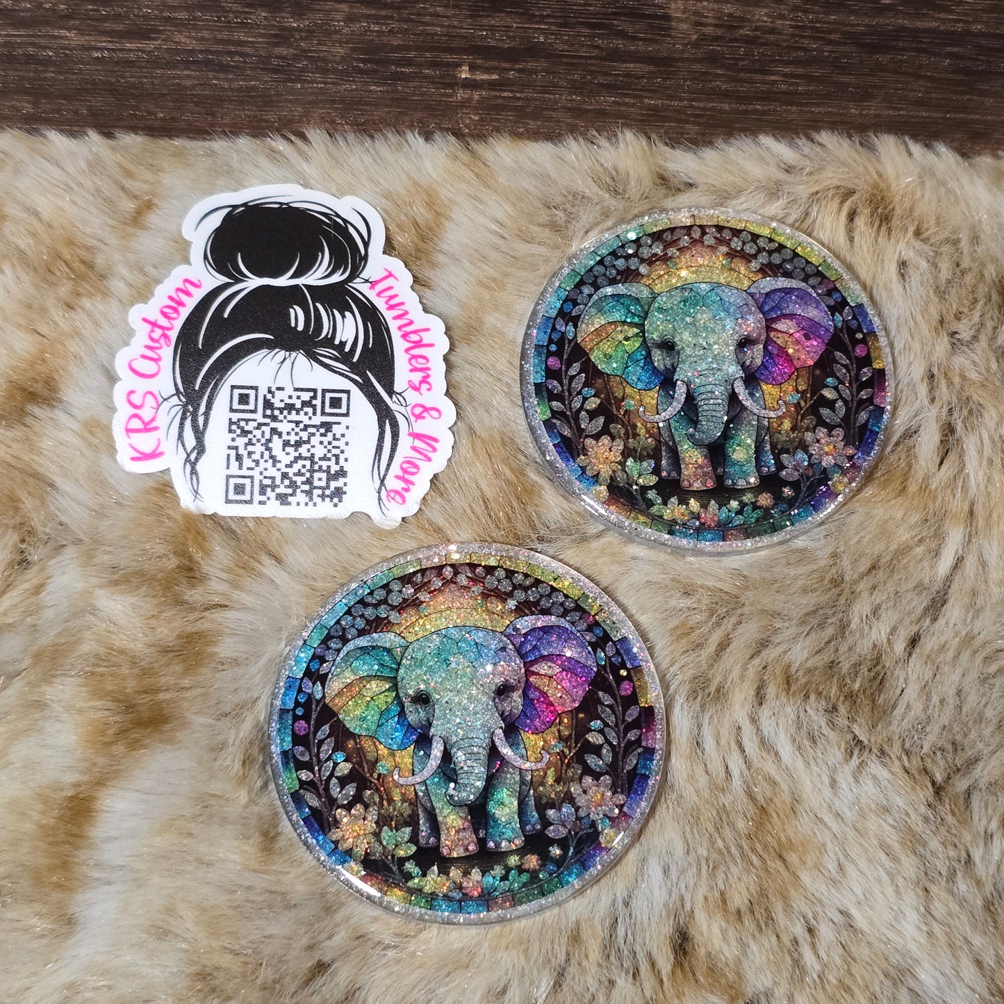 RTS Badge Reels - Elephant Stained Glass