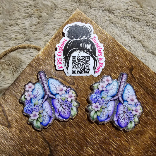 RTS Badge Reels - Floral Lungs