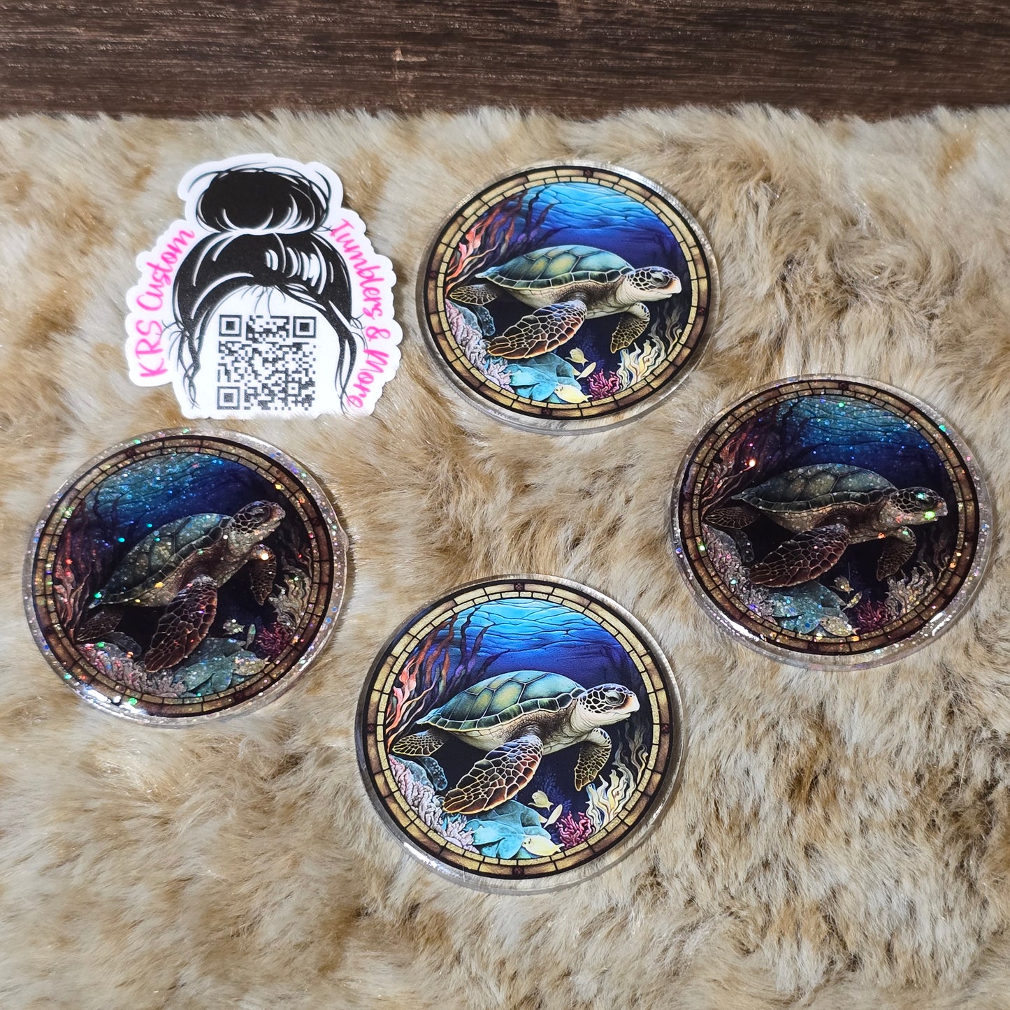 RTS Badge Reels - Sea Turtle Stained Glass