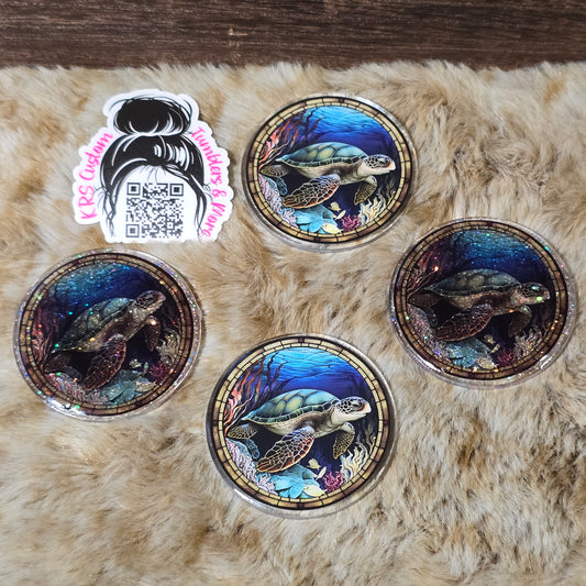 RTS Badge Reels - Sea Turtle Stained Glass