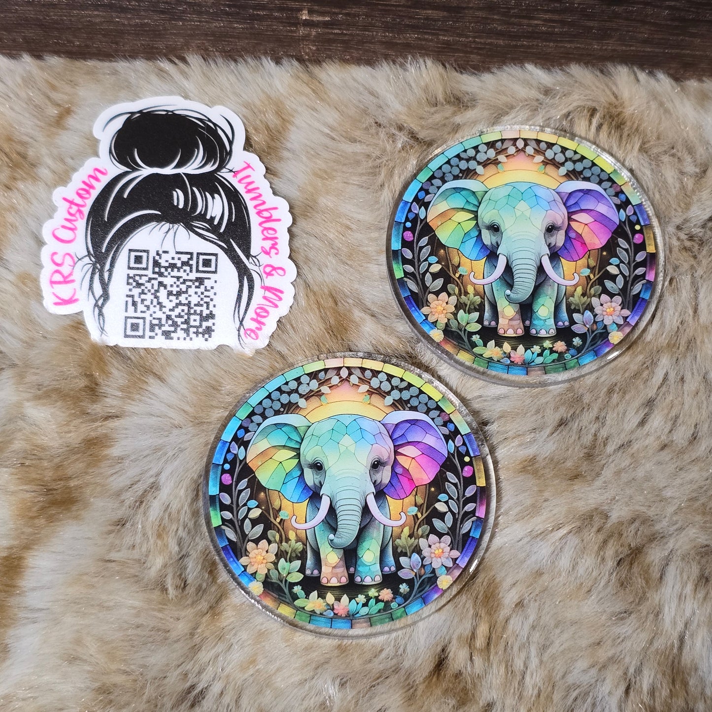 RTS Badge Reels - Elephant Stained Glass