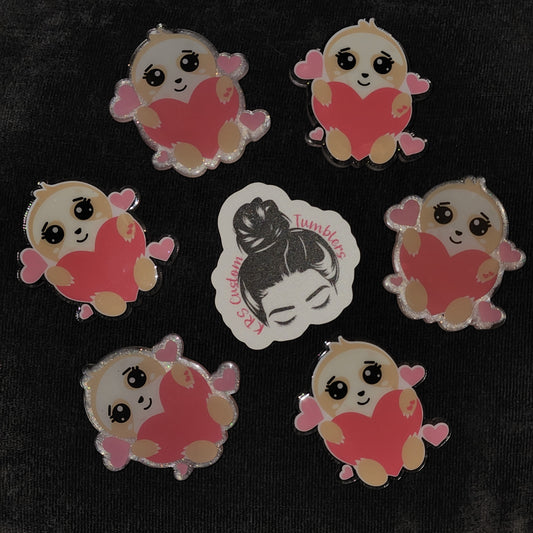 RTS Badge Reels - Sloth Heart Badge Reels