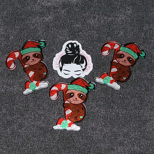 RTS Badge Reels - Sloth w/ Candy Cane