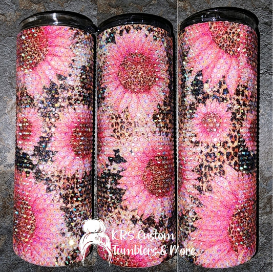 RTS 20oz Duo - Rhinestone Pink Sunflower