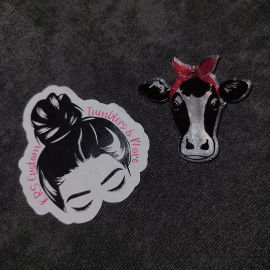 RTS Badge Reels - Cow w/ Bandana